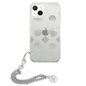 Etui Guess Peony Chain Collection na iPhone 13 mini - srebrne Guess