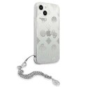 Etui Guess Peony Chain Collection na iPhone 13 mini - srebrne Guess