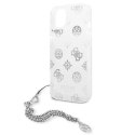 Etui Guess Peony Chain Collection na iPhone 13 mini - srebrne Guess