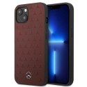 Etui Mercedes Leather Stars Pattern na iPhone 13 mini - czerwone Mercedes