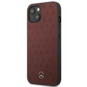 Etui Mercedes Leather Stars Pattern na iPhone 13 mini - czerwone Mercedes