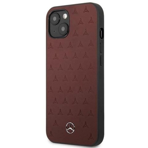 Etui Mercedes Leather Stars Pattern na iPhone 13 mini - czerwone Mercedes