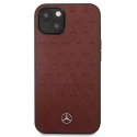 Etui Mercedes Leather Stars Pattern na iPhone 13 mini - czerwone Mercedes