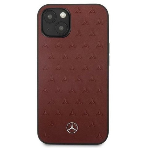 Etui Mercedes Leather Stars Pattern na iPhone 13 mini - czerwone Mercedes