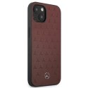Etui Mercedes Leather Stars Pattern na iPhone 13 mini - czerwone Mercedes
