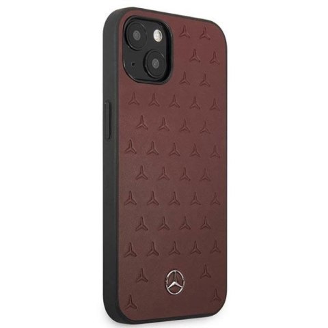 Etui Mercedes Leather Stars Pattern na iPhone 13 mini - czerwone Mercedes