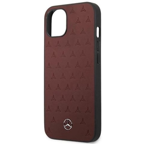 Etui Mercedes Leather Stars Pattern na iPhone 13 mini - czerwone Mercedes