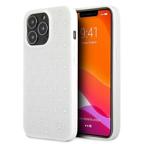 Etui Mercedes Silver Stars Pattern na iPhone 13 Pro Max - białe Mercedes