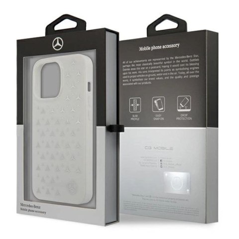 Etui Mercedes Silver Stars Pattern na iPhone 13 Pro Max - białe Mercedes