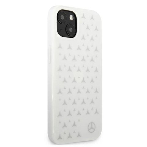 Etui Mercedes Silver Stars Pattern na iPhone 13 - białe Mercedes