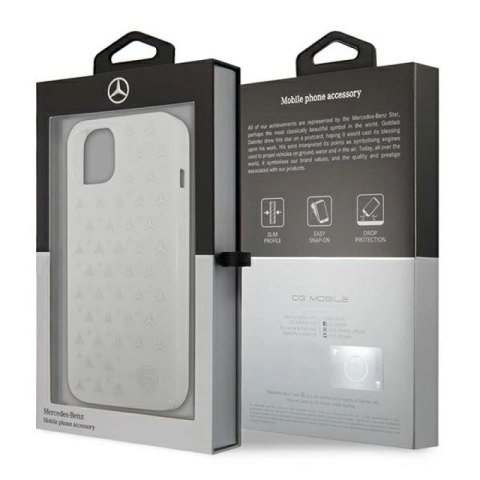 Etui Mercedes Silver Stars Pattern na iPhone 13 - białe Mercedes