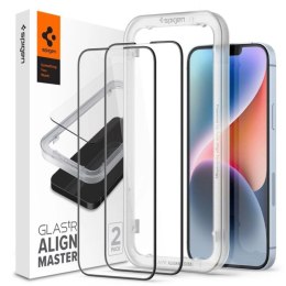 Szkło hartowane Spigen ALM Glass FC na iPhone 13 / 13 Pro / 14 / 16e / 17e- czarne 2 szt. Spigen
