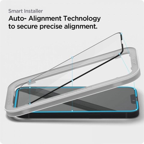 Szkło hartowane Spigen ALM Glass FC na iPhone 13 / 13 Pro / 14 / 16e / 17e- czarne 2 szt. Spigen