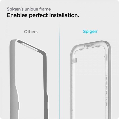 Szkło hartowane Spigen ALM Glass FC na iPhone 13 / 13 Pro / 14 / 16e / 17e- czarne 2 szt. Spigen