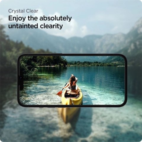 Szkło hartowane Spigen ALM Glass FC na iPhone 13 / 13 Pro / 14 / 16e / 17e- czarne 2 szt. Spigen