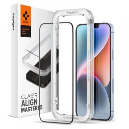 Szkło hartowane Spigen ALM Glass FC na iPhone 13 / 13 Pro / 14 - czarne Spigen