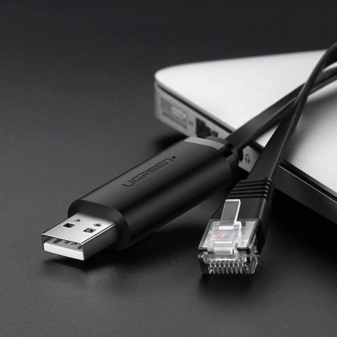Ugreen kabel konsolowy przejściówka USB - Ethernet RJ45 1,5m czarny (CM204) UGREEN