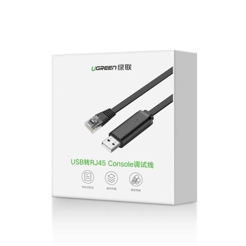 Ugreen kabel konsolowy przejściówka USB - Ethernet RJ45 1,5m czarny (CM204) UGREEN