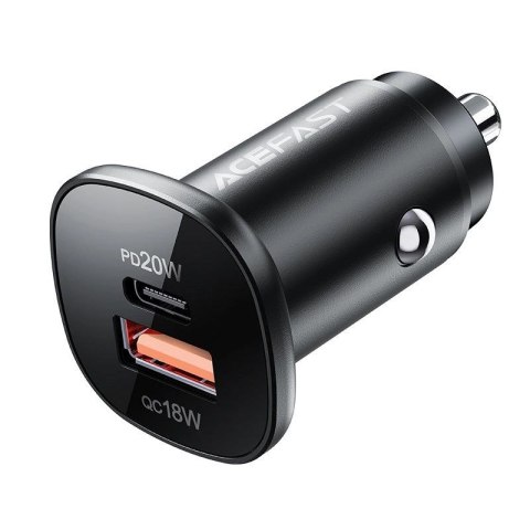 Acefast ładowarka samochodowa 38W USB Typ C / USB, PPS, Power Delivery, Quick Charge 3.0, AFC, FCP czarny (B1 black) Acefast