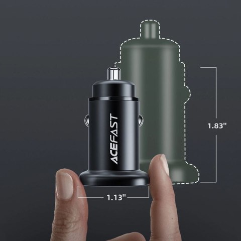 Acefast ładowarka samochodowa 38W USB Typ C / USB, PPS, Power Delivery, Quick Charge 3.0, AFC, FCP czarny (B1 black) Acefast