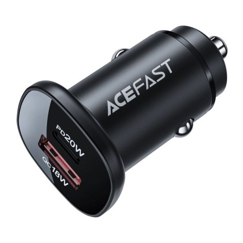 Acefast ładowarka samochodowa 38W USB Typ C / USB, PPS, Power Delivery, Quick Charge 3.0, AFC, FCP czarny (B1 black) Acefast