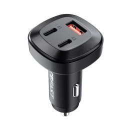 Acefast ładowarka samochodowa 66W 2x USB Typ C / USB, PPS, Power Delivery, Quick Charge 4.0, AFC, FCP, SCP czarny (B3 black) Acefast