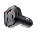 Acefast ładowarka samochodowa 66W 2x USB Typ C / USB, PPS, Power Delivery, Quick Charge 4.0, AFC, FCP, SCP czarny (B3 black) Acefast