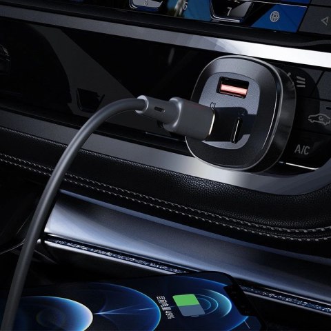 Acefast ładowarka samochodowa 66W 2x USB Typ C / USB, PPS, Power Delivery, Quick Charge 4.0, AFC, FCP, SCP czarny (B3 black) Acefast