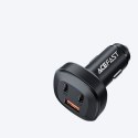 Acefast ładowarka samochodowa 66W 2x USB Typ C / USB, PPS, Power Delivery, Quick Charge 4.0, AFC, FCP, SCP czarny (B3 black) Acefast