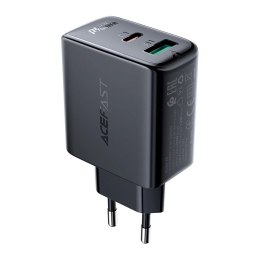 Acefast ładowarka sieciowa USB Typ C / USB 32W, PPS, PD, QC 3.0, AFC, FCP czarny (A5 black) Acefast