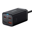 Baseus GaN3 Pro szybka ładowarka sieciowa GaN 2 x USB Typ C / 2 x USB 65W PD, QC4.0+, AFC, PPS + kabel USB Typ C - USB Typ C 1m  Baseus