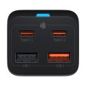 Baseus GaN3 Pro szybka ładowarka sieciowa GaN 2 x USB Typ C / 2 x USB 65W PD, QC4.0+, AFC, PPS + kabel USB Typ C - USB Typ C 1m  Baseus
