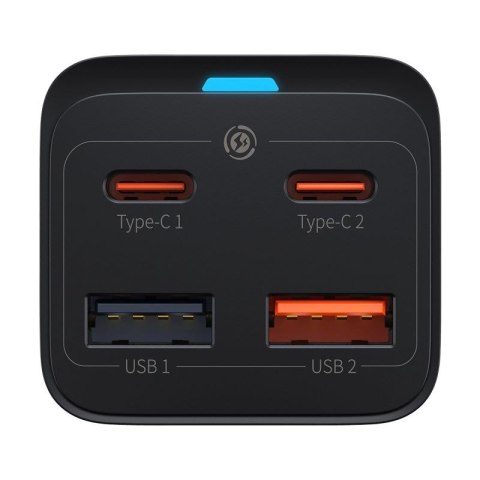Baseus GaN3 Pro szybka ładowarka sieciowa GaN 2 x USB Typ C / 2 x USB 65W PD, QC4.0+, AFC, PPS + kabel USB Typ C - USB Typ C 1m  Baseus