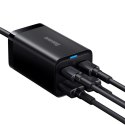 Baseus GaN3 Pro szybka ładowarka sieciowa GaN 2 x USB Typ C / 2 x USB 65W PD, QC4.0+, AFC, PPS + kabel USB Typ C - USB Typ C 1m  Baseus