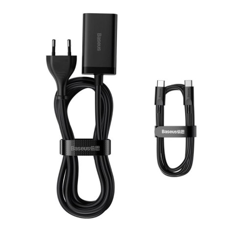 Baseus GaN3 Pro szybka ładowarka sieciowa GaN 2 x USB Typ C / 2 x USB 65W PD, QC4.0+, AFC, PPS + kabel USB Typ C - USB Typ C 1m  Baseus