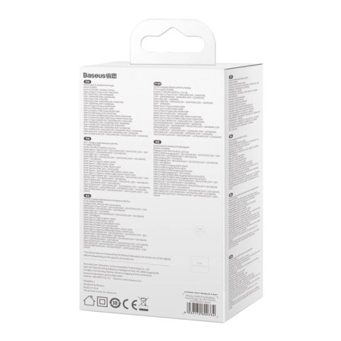 Baseus GaN3 Pro szybka ładowarka sieciowa GaN 2 x USB Typ C / 2 x USB 65W PD, QC4.0+, AFC, PPS + kabel USB Typ C - USB Typ C 1m  Baseus