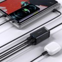 Baseus GaN3 Pro szybka ładowarka sieciowa GaN 2 x USB Typ C / 2 x USB 65W PD, QC4.0+, AFC, PPS + kabel USB Typ C - USB Typ C 1m  Baseus
