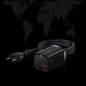 Baseus GaN3 Pro szybka ładowarka sieciowa GaN 2 x USB Typ C / 2 x USB 65W PD, QC4.0+, AFC, PPS + kabel USB Typ C - USB Typ C 1m  Baseus
