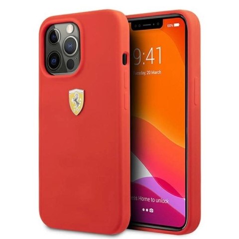 Etui Ferrari Silicone na iPhone 13 Pro Max - czerwone Ferrari