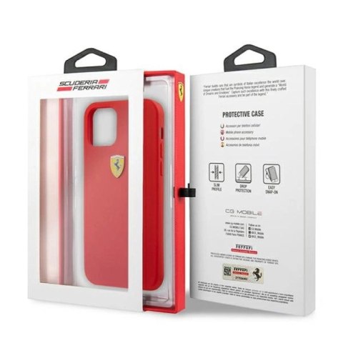 Etui Ferrari Silicone na iPhone 13 mini - czerwone Ferrari
