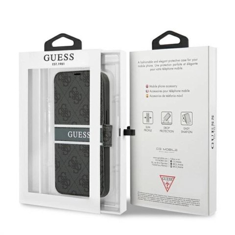 Etui Guess 4G Stripe na iPhone 13 mini - szare Guess