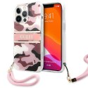 Etui Guess Camo Strap Collection na iPhone 13 Pro Max - różowe Guess