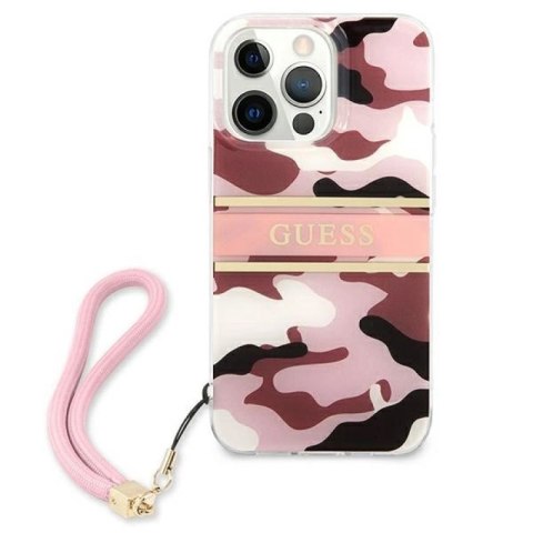 Etui Guess Camo Strap Collection na iPhone 13 Pro Max - różowe Guess