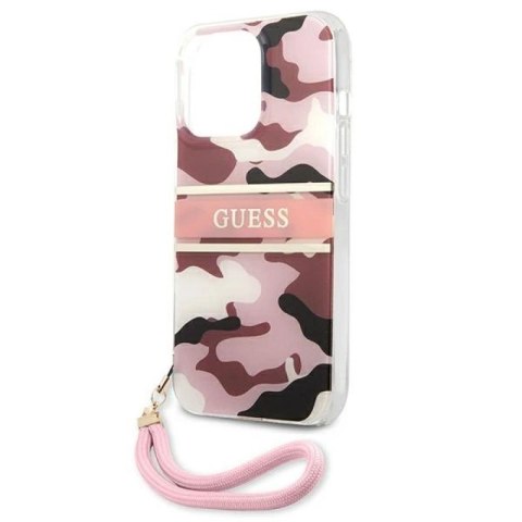 Etui Guess Camo Strap Collection na iPhone 13 Pro Max - różowe Guess