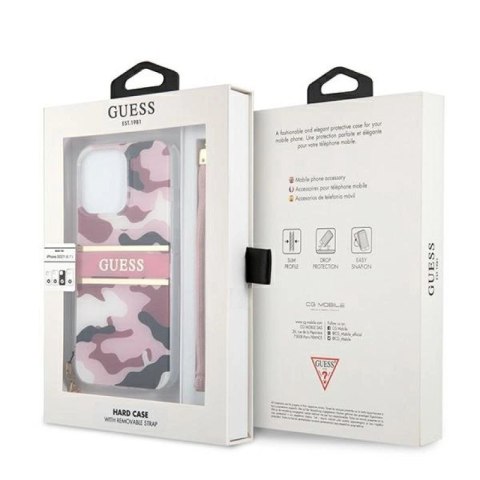 Etui Guess Camo Strap Collection na iPhone 13 Pro Max - różowe Guess