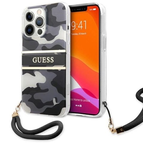 Etui Guess Camo Strap Collection na iPhone 13 Pro / iPhone 13 - czarne Guess