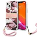 Etui Guess Camo Strap Collection na iPhone 13 - różowe Guess