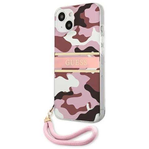 Etui Guess Camo Strap Collection na iPhone 13 - różowe Guess