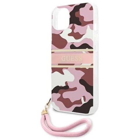 Etui Guess Camo Strap Collection na iPhone 13 - różowe Guess