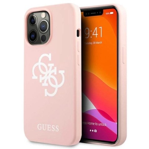 Etui Guess Silicone 4G Logo na iPhone 13 Pro / iPhone 13 - różowe Guess